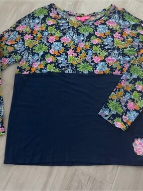 Lilly Pulitzer & Disney Finn Luxletic Long Sleeve Top XXL ~Mickey & Minney Mouse